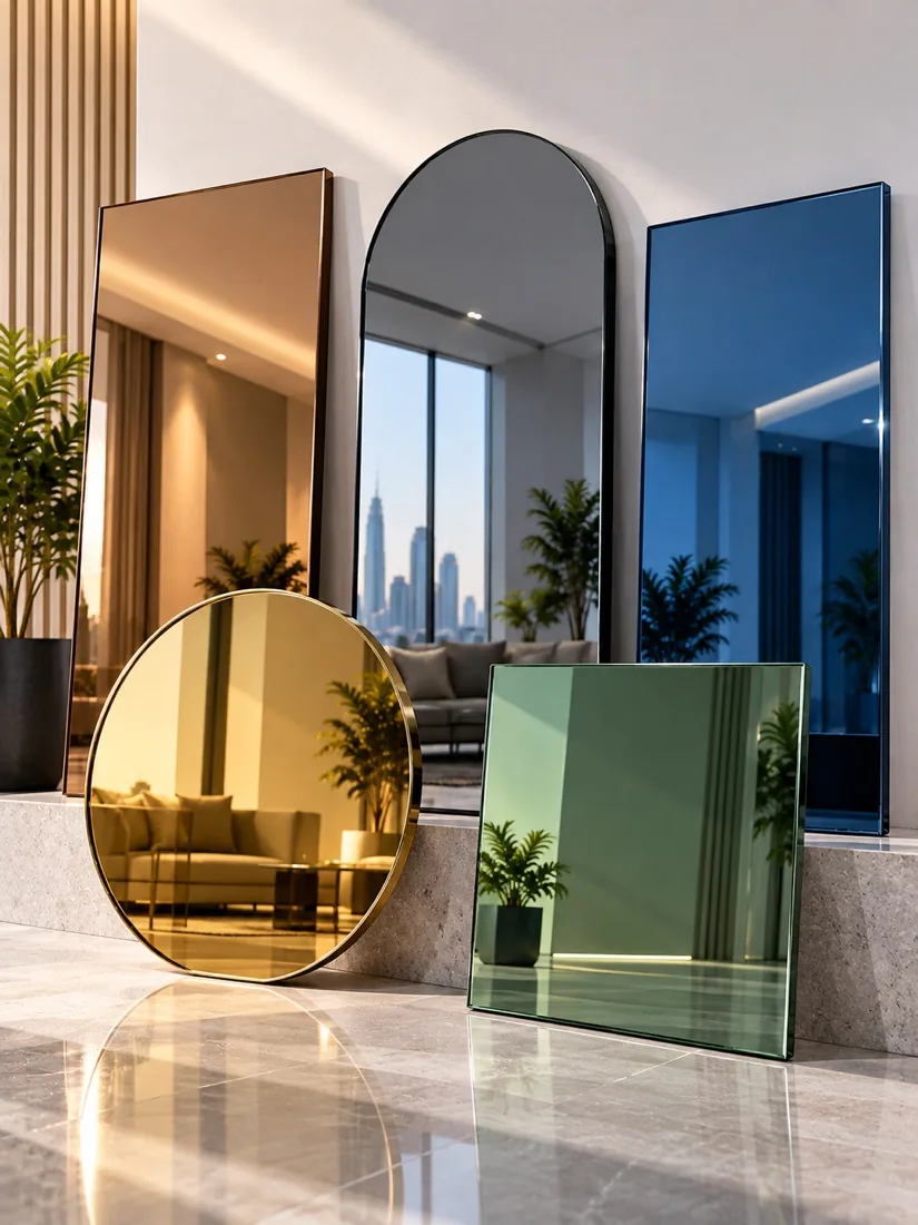 Coloured and tinted mirrors